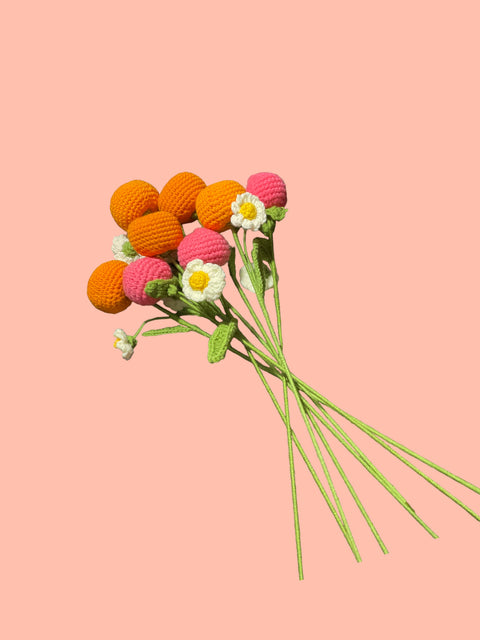 Crochet fruit/ peach/ mandarin